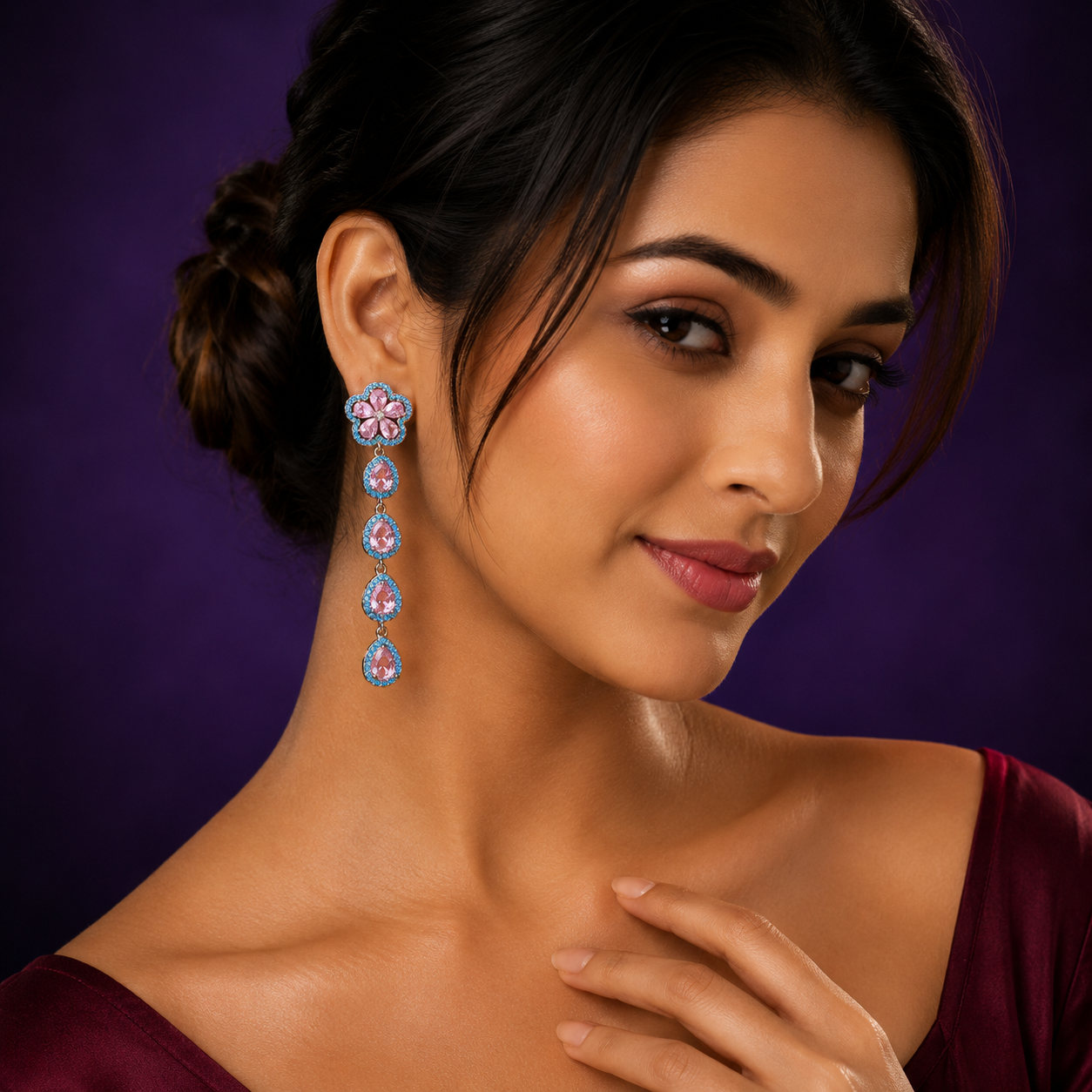 Long Danglers CZ Earrings