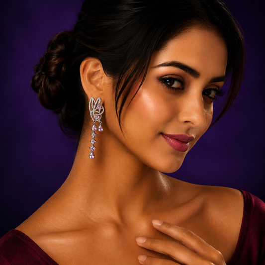 Butterfly Elegant CZ Long Earring