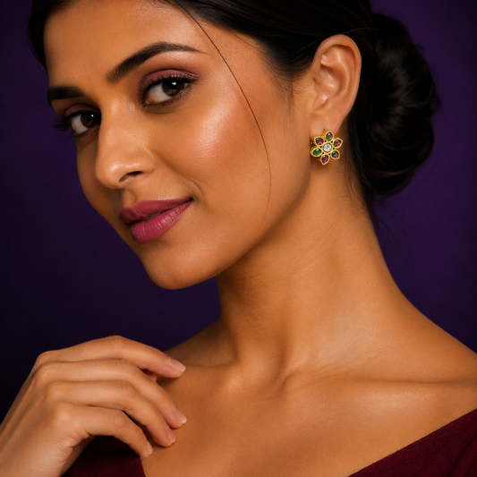 Kundan Petal Multi Studs