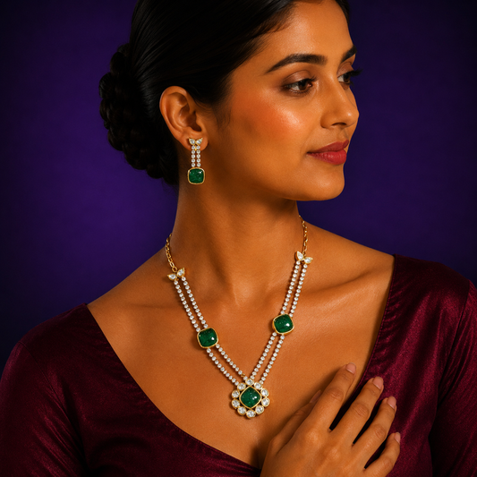Fusion Green Double Layer Pendant set