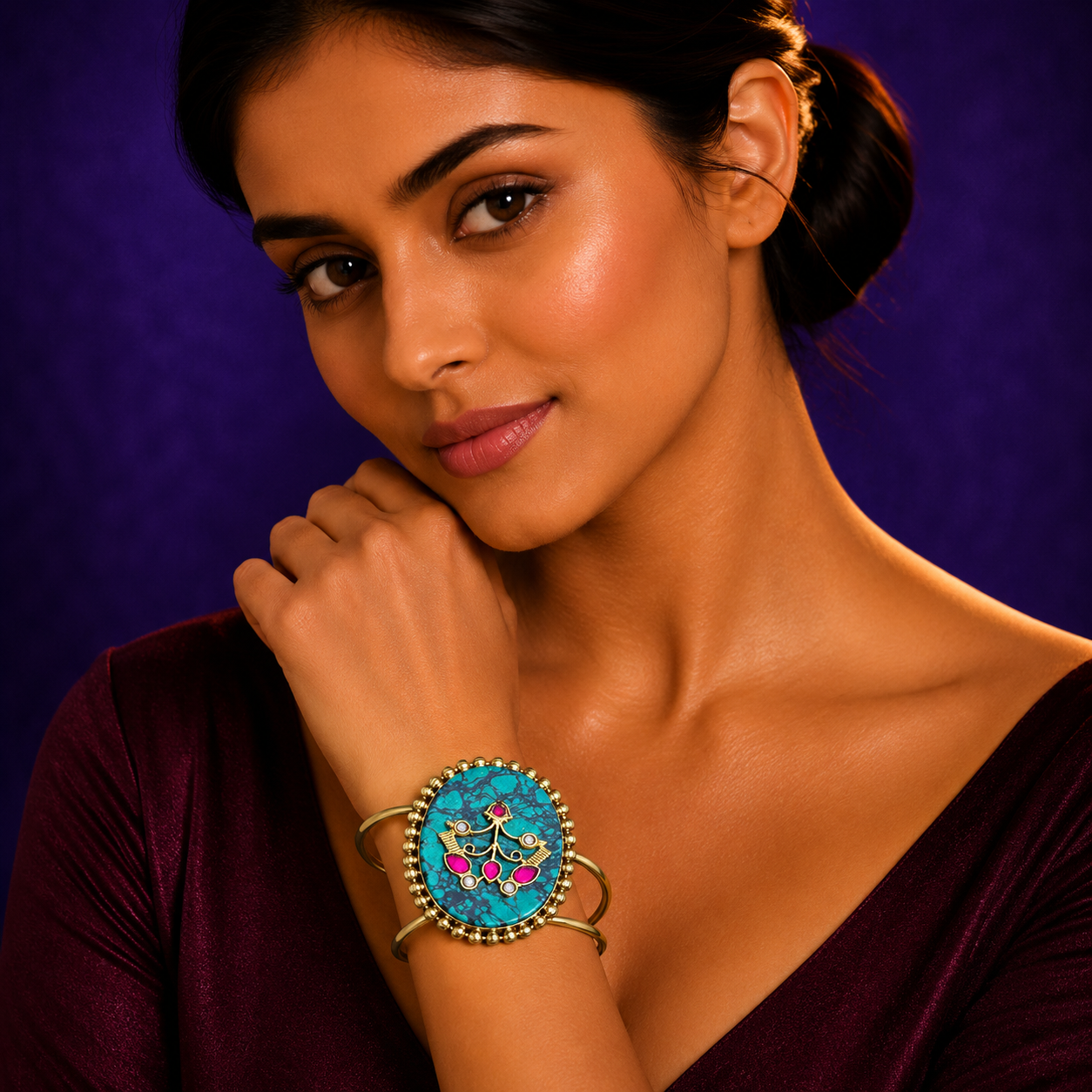 Antique Firoza Cuff Bracelet