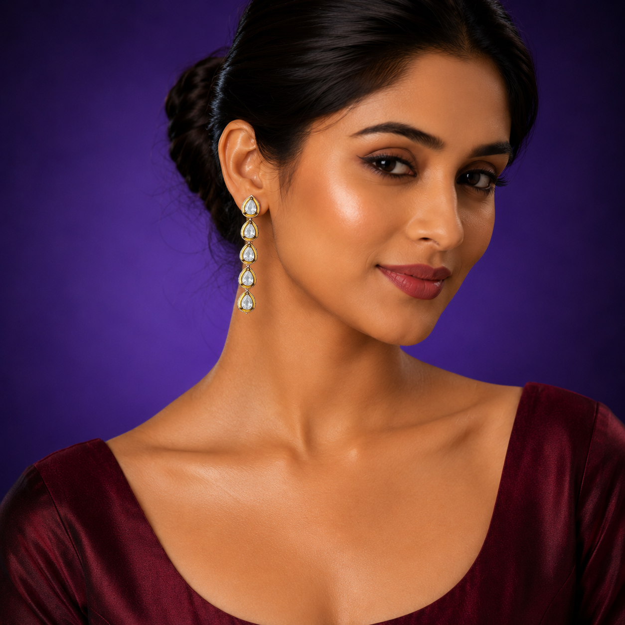 Alia Bhatt Inspired Ruby Cz Earrings