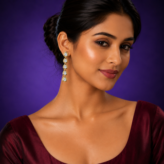 Alia Bhatt Inspired Ruby Cz Earrings