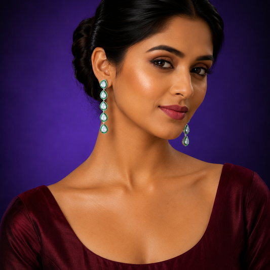 Alia Bhatt Inspired Green Cz Earrings