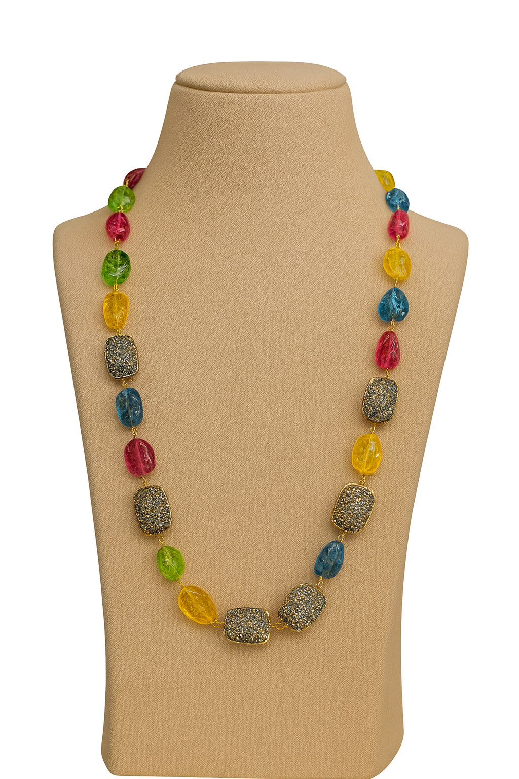 Jaipuri stone wtih Multicolour stones mala for women