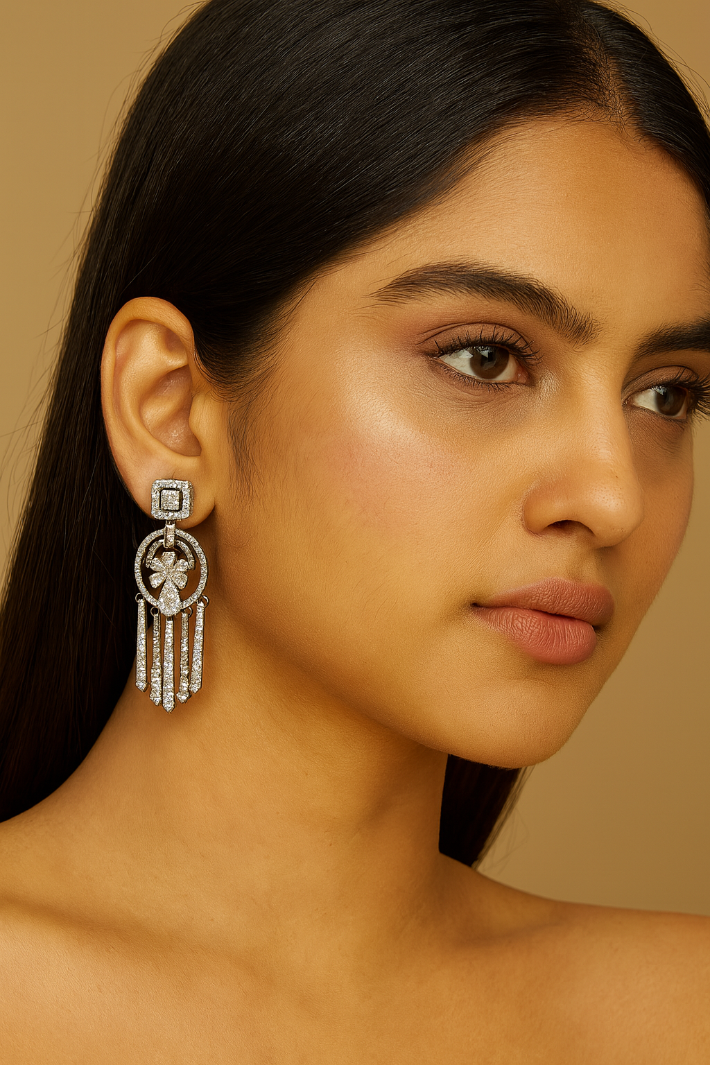 Black & Silver Crystal Chandelier Earrings
