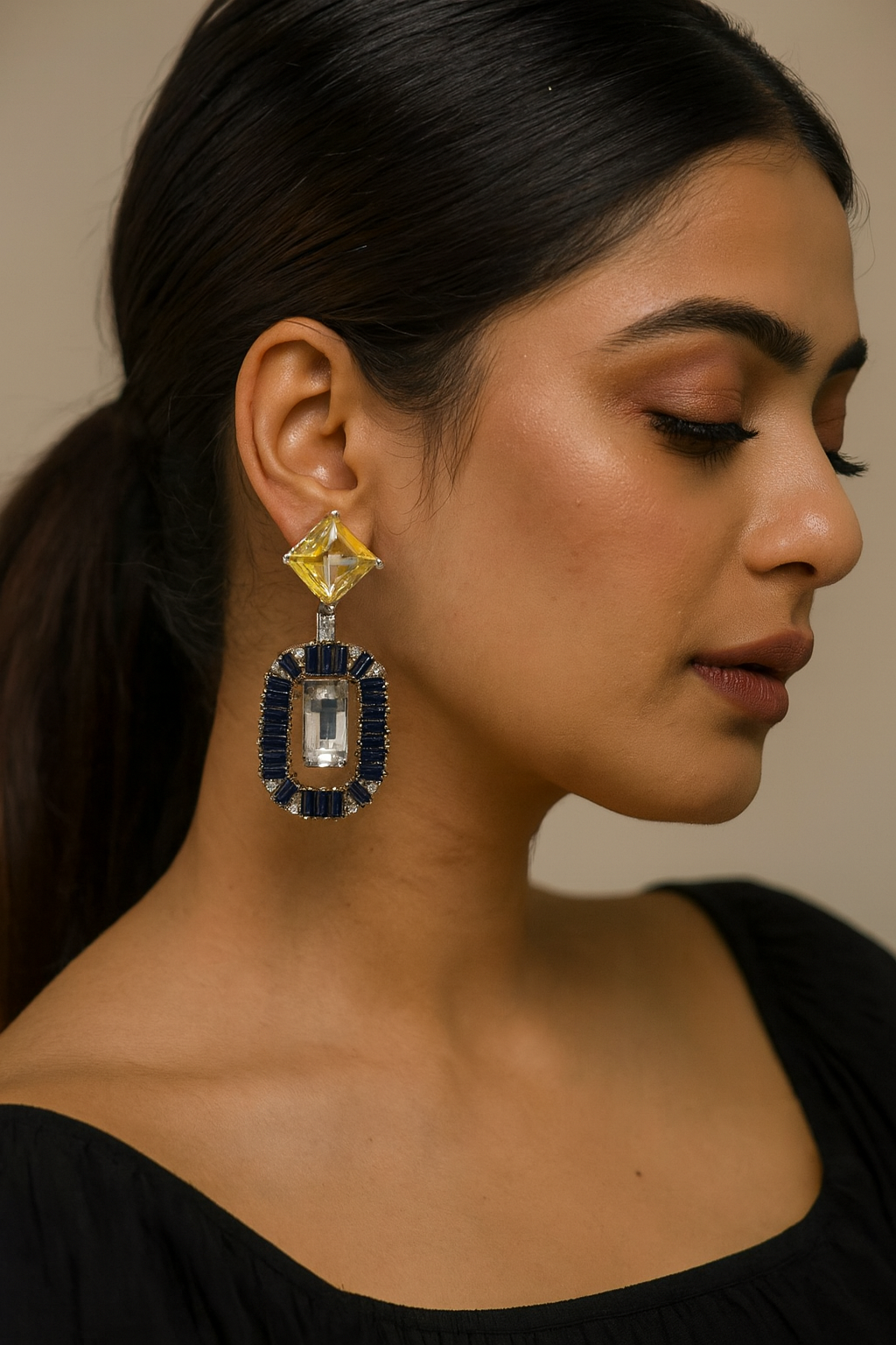 Glamorous Two-Tone Drop Earrings for Girls and Women