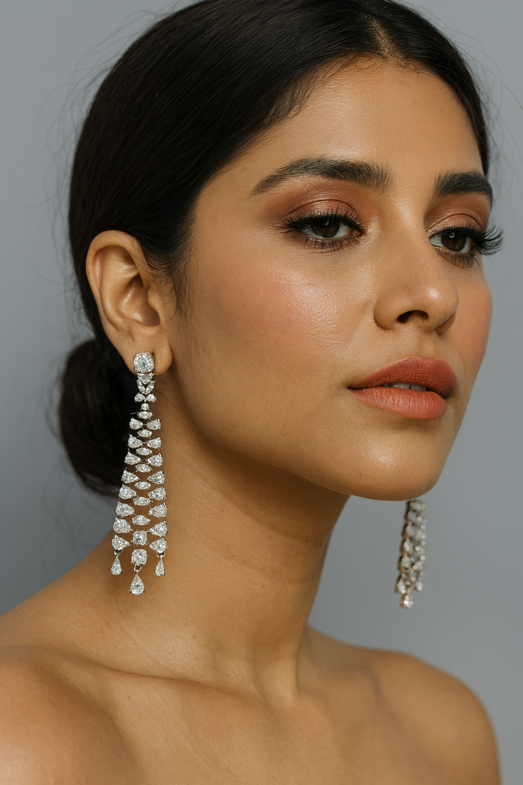 Elegant Teardrop CZ Statement Earrings for Girl and Women