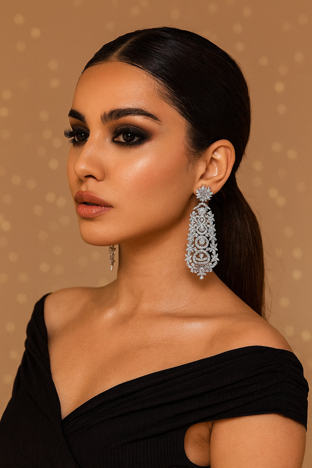 Sparkling Long Crystal Drop Earrings for Women