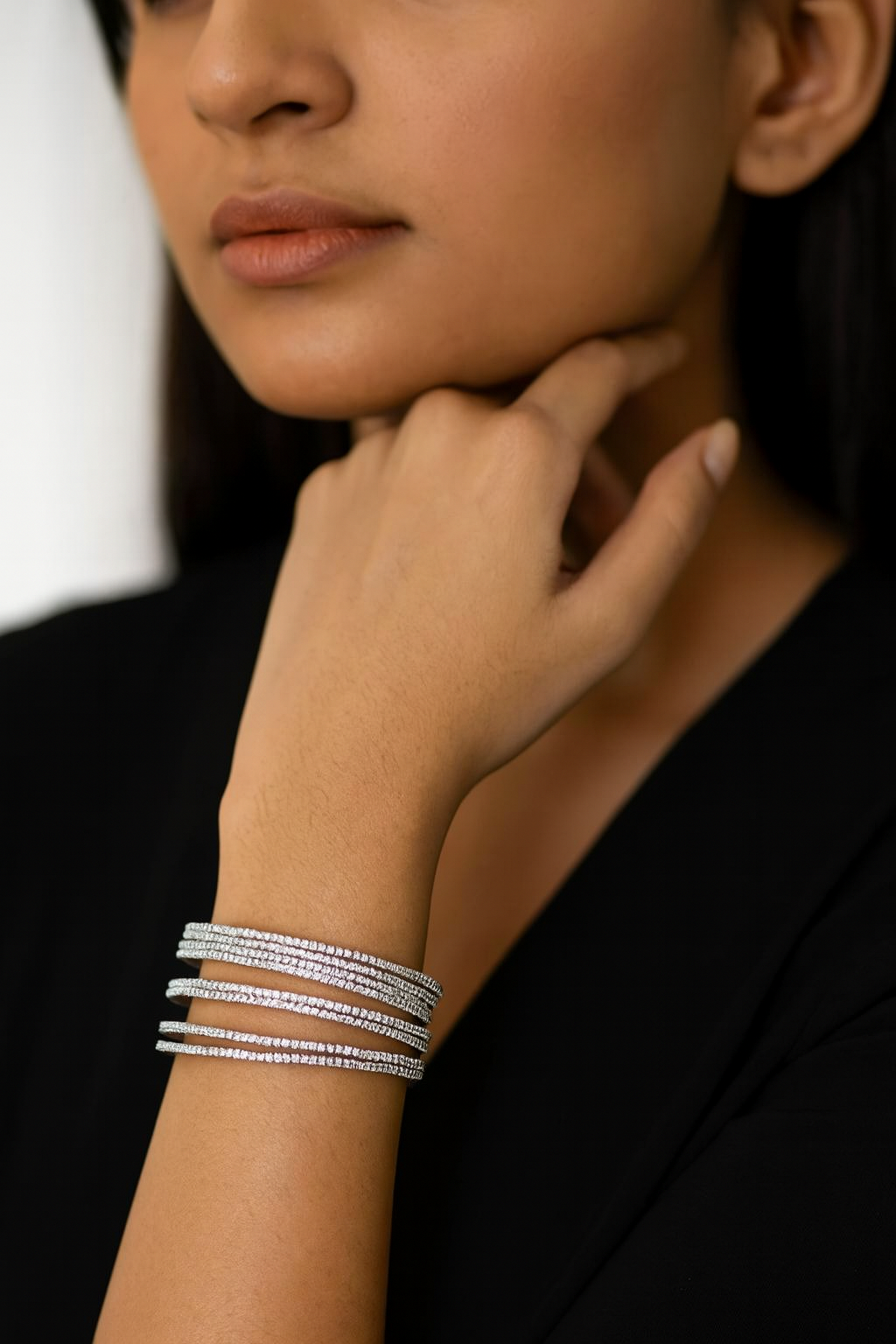 SLEEK FOUR PAIR BANGLES IN CZ  STYLISH  FOR WOMEN