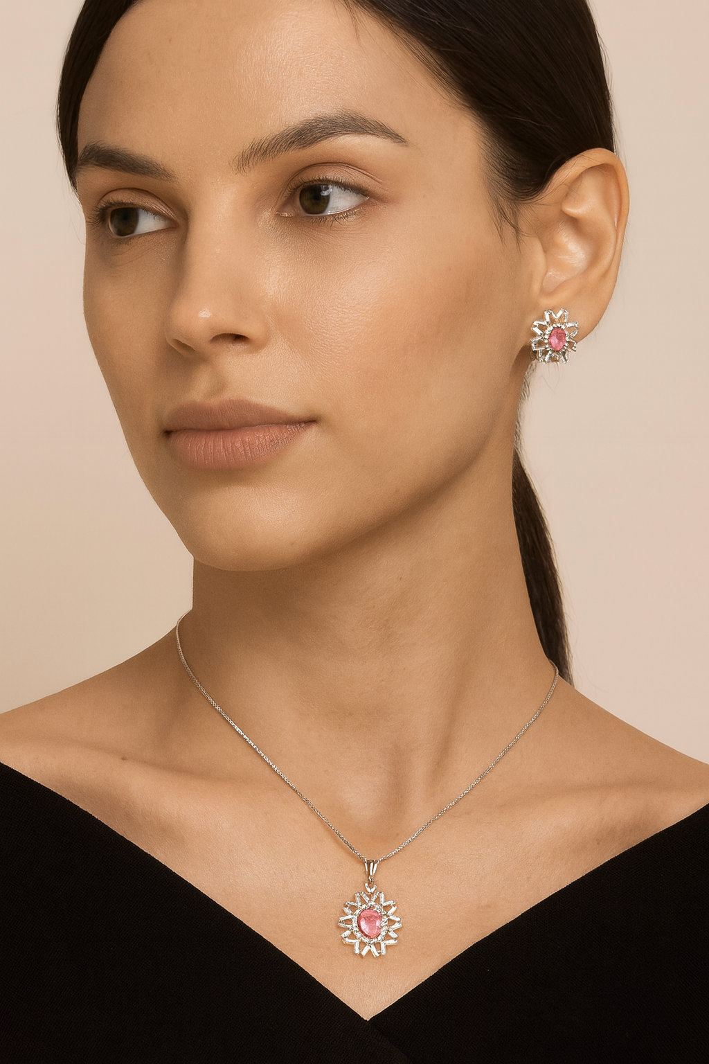 PINK CLASSYC AD PENDANT SET FOR WOMEN