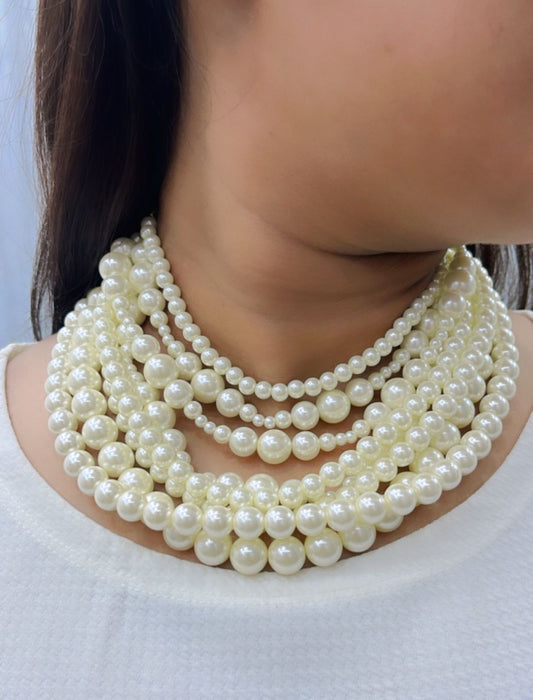 Alia bhatt inspired multilayered pearl necklace for women and girls