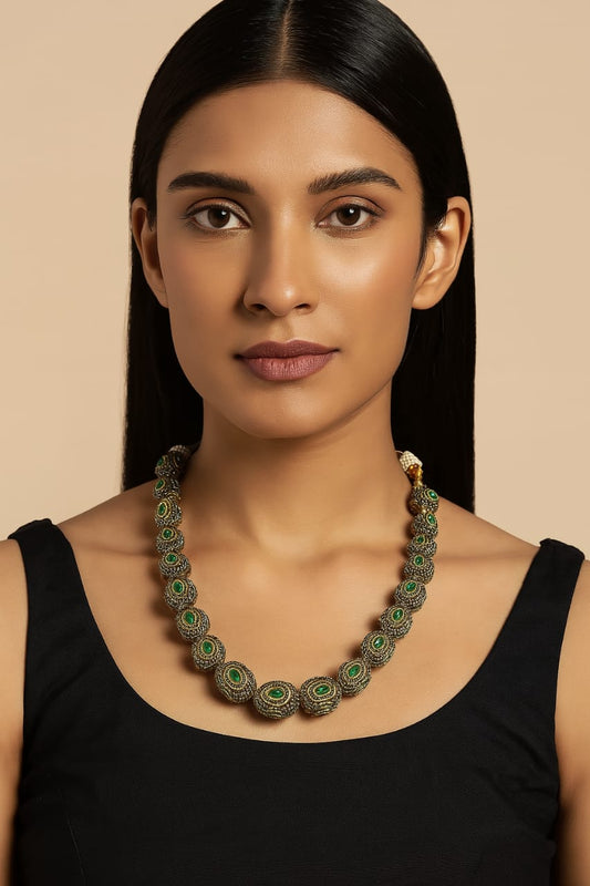 Mivi Mala In Emerald kundan For Women