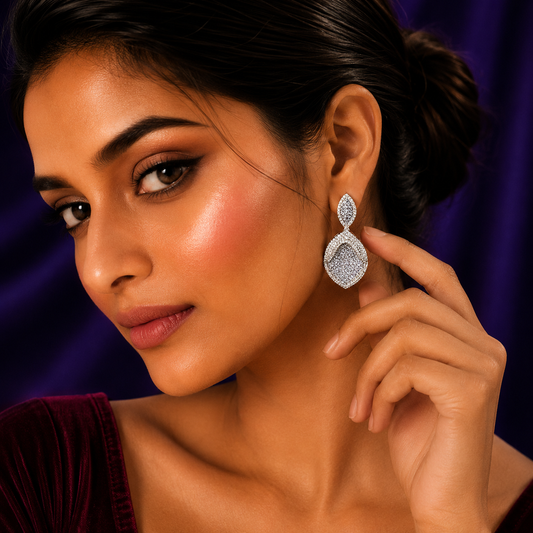 Little With Invisible Setting Earring for woman