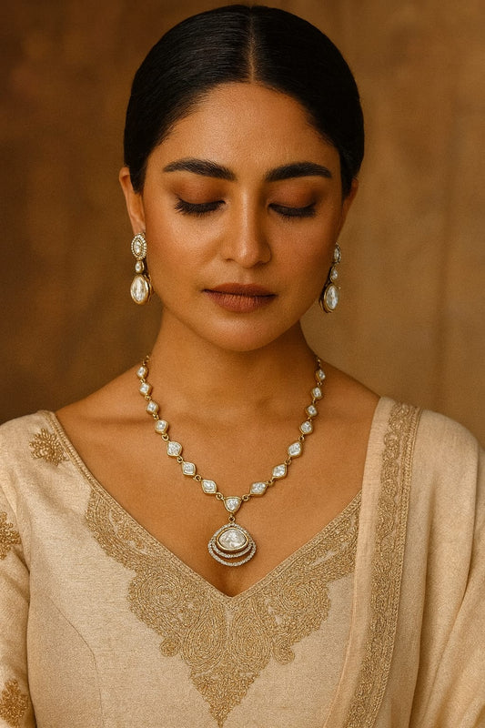 Sleek Mossanite Sleek Chian Necklace For Women