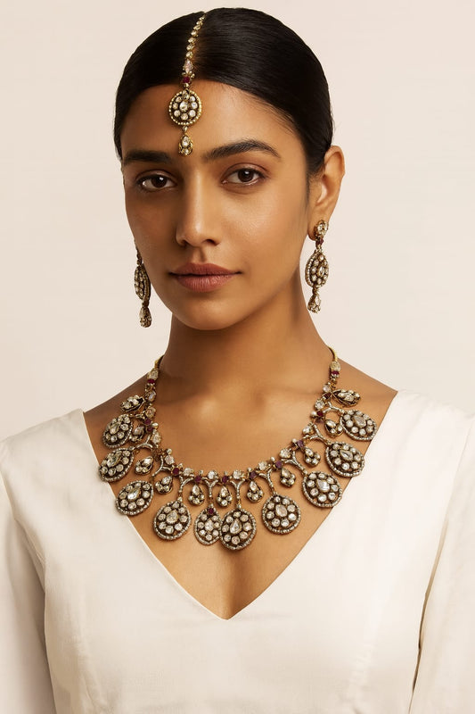 Mossanite Ruby Neclace for woman