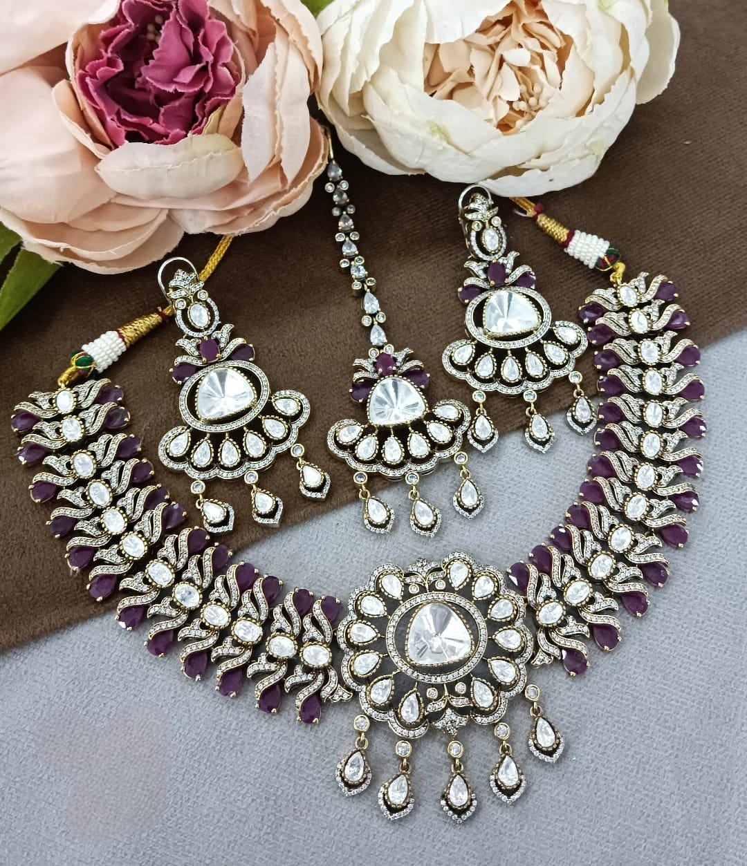 Pota Stones With Mossanite Necklace for woman