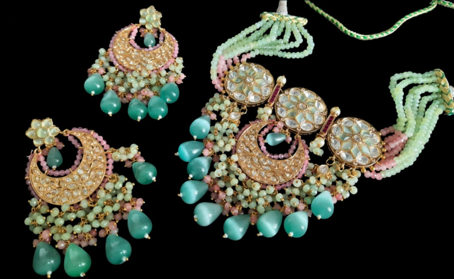 Tyaani Kundan Necklace With Precious Beads for woman