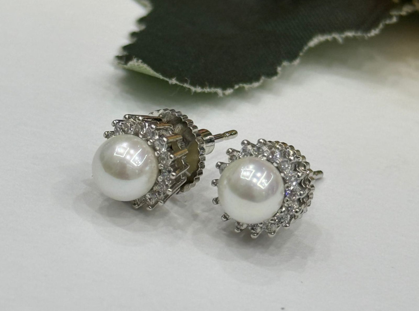 Pearl Studs In cz For Women