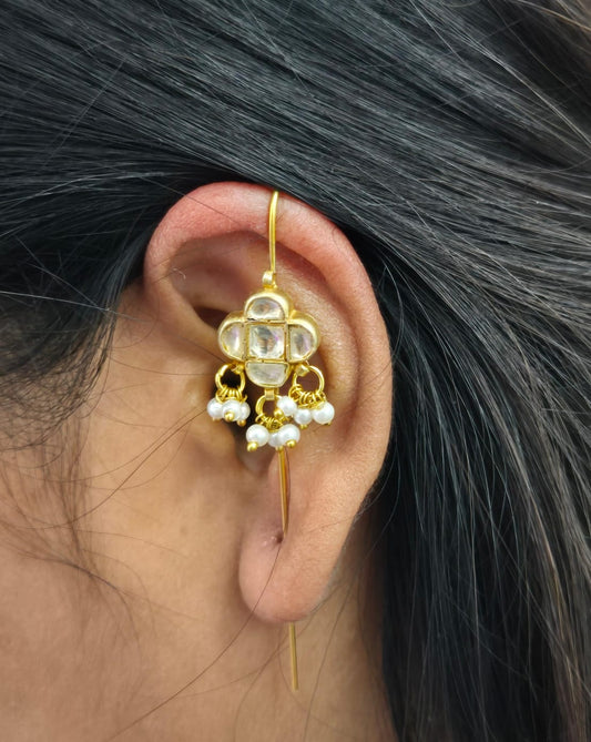 Trendy designer earcuff in pachi kundan  for women