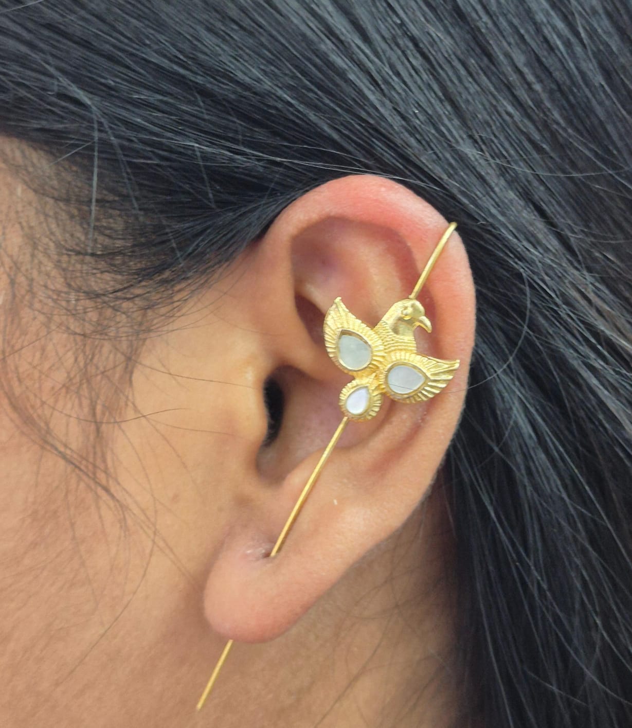 Eagle designer earcuff in pachi kundan  for women