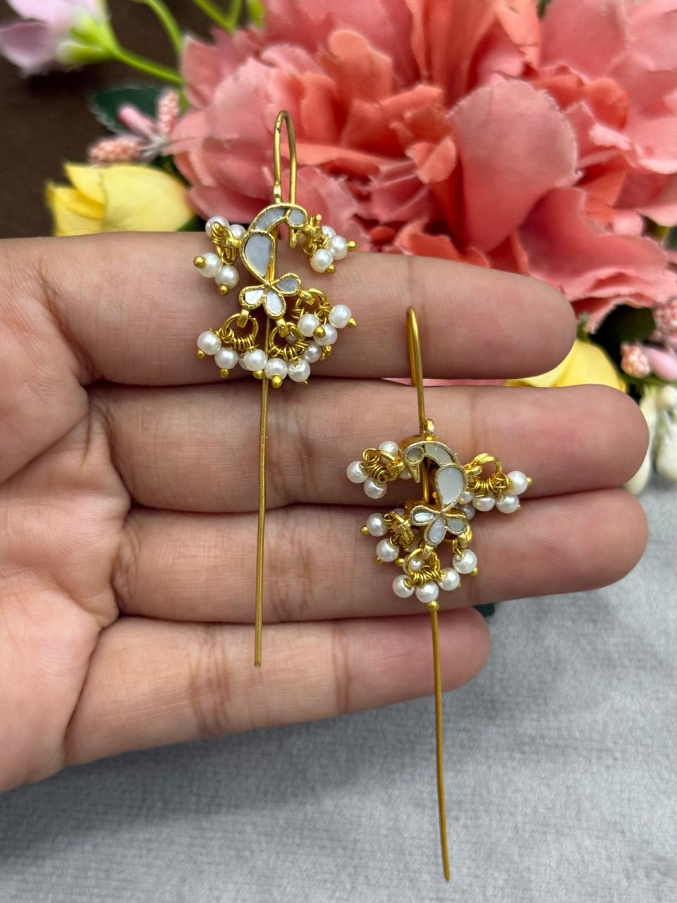 Bird designer  earcuff in pachi kundani for women