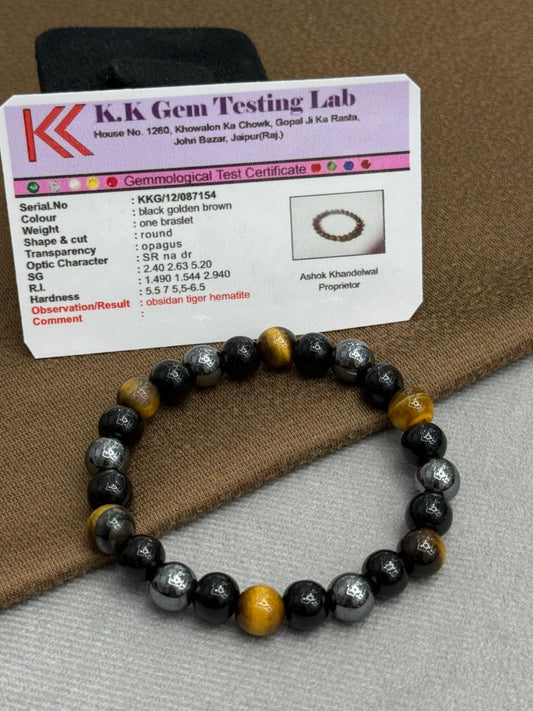 Obsidan Tiger Hematite Bracelet