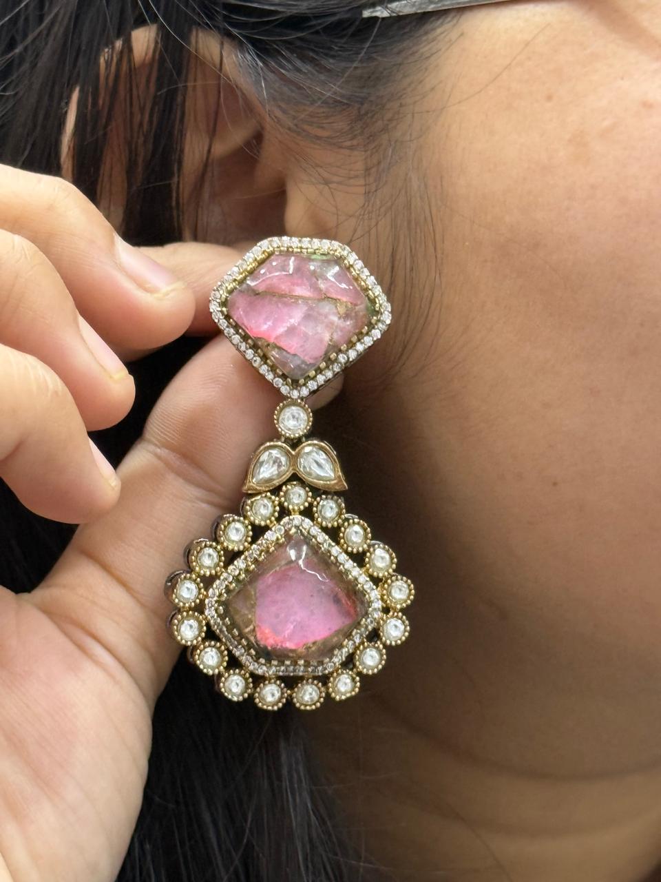 Kundan With Marvel Stones In Pink for women