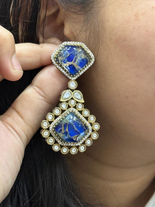 Kundan With Marvel Stones In Blue for women