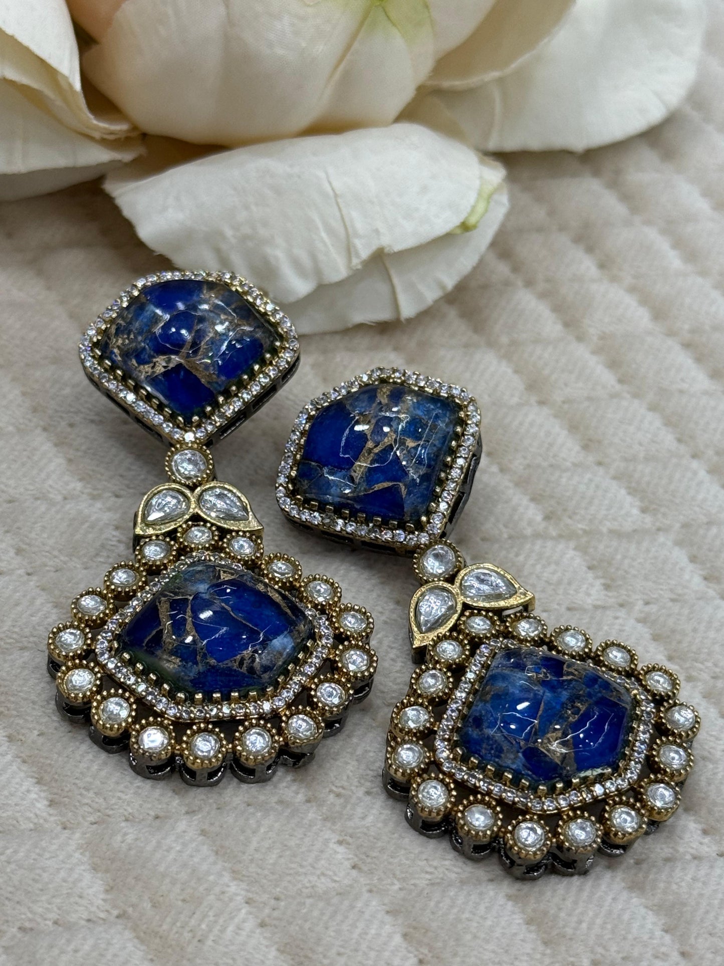 Kundan With Marvel Stones In Blue for women