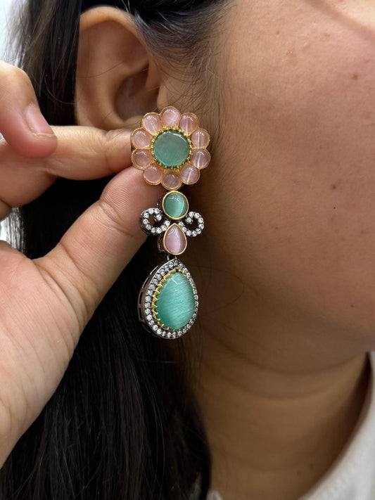 Multi color Kundan Floral Earrings for women