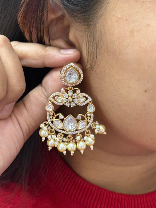 Chandbali Sunheri Earrings For Women