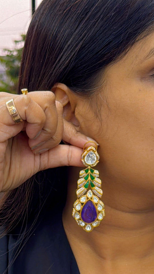 Rashi Mossanite with doublet stone in purple for women