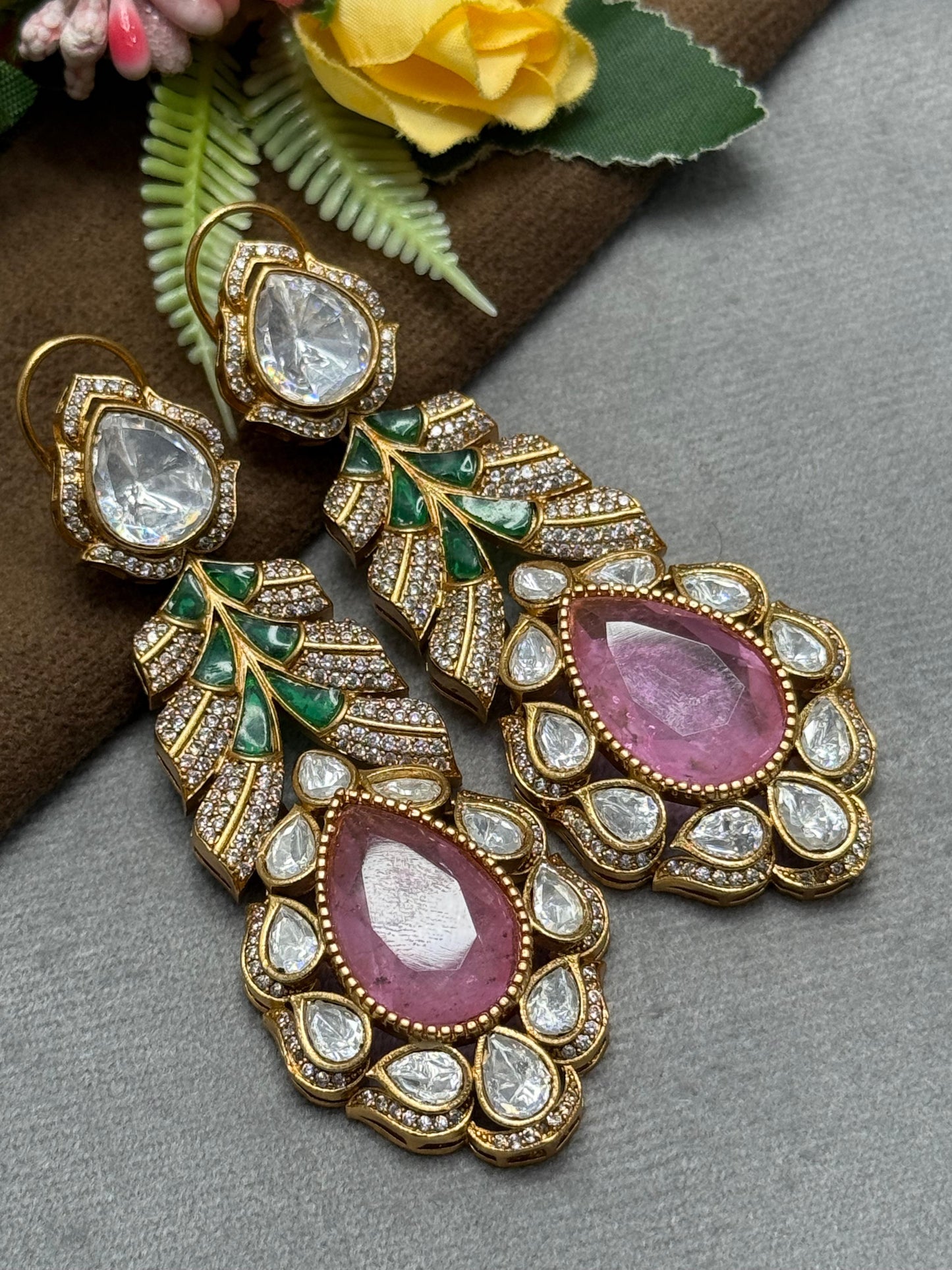 Rashi Mossanite with doublet stone in pink for women