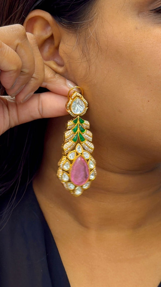 Rashi Mossanite with doublet stone in pink for women