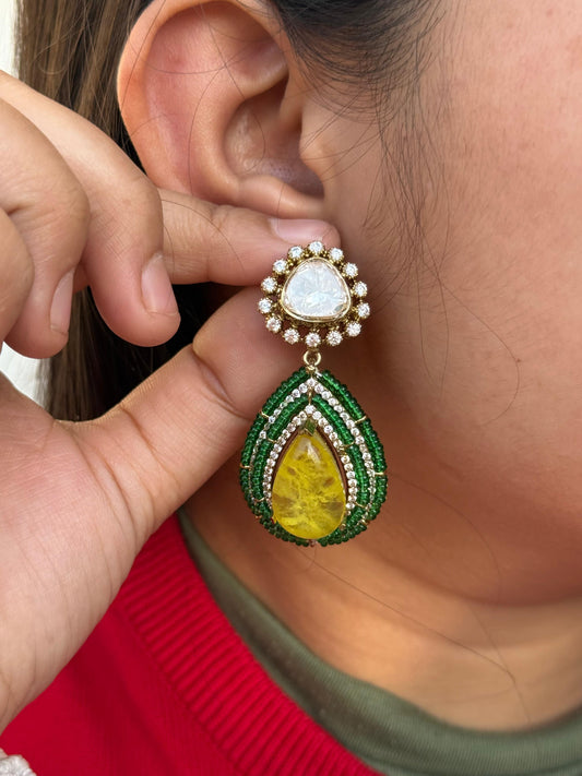 Doublet With Side Beaded Eraring in Yellow for woman