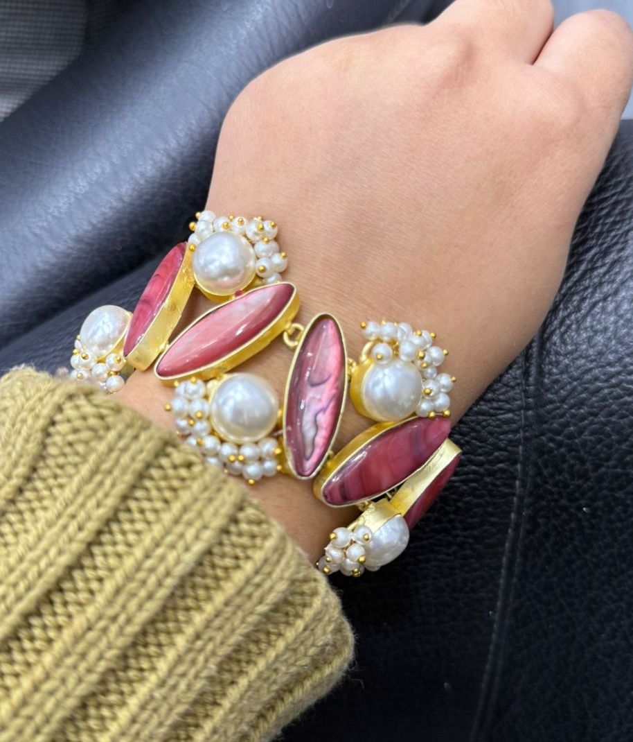 Marvel Stone Chain Bracelet in red for women