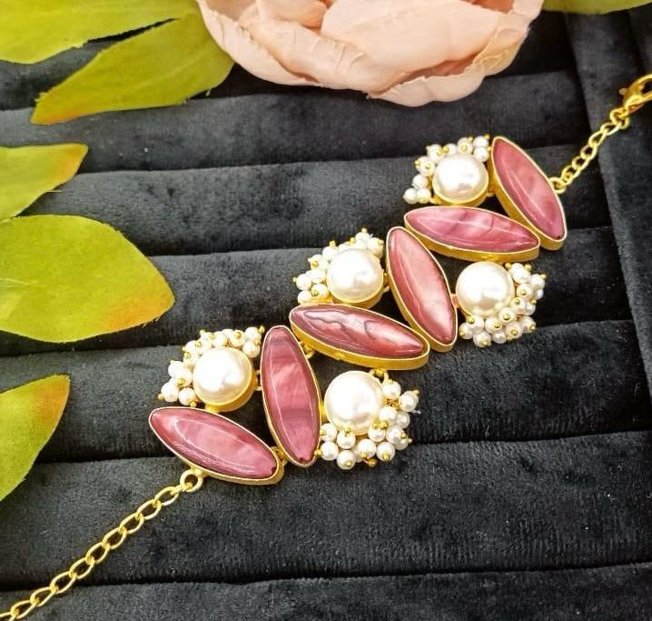 Marvel Stone Chain Bracelet in red for women