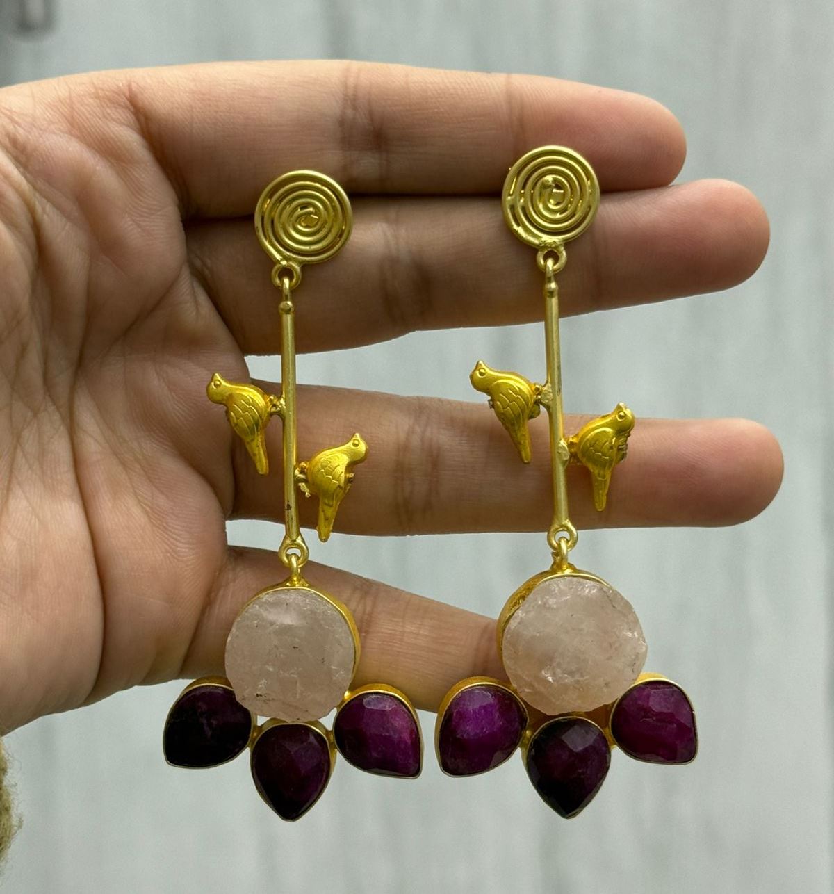 pretty stone earring gemstone for woman