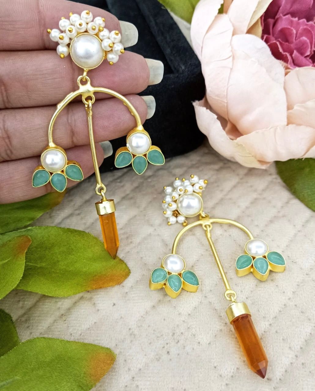 Ikshitam Mint Duzy Earring For Women