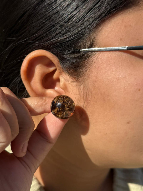 3D Oversized Studs in black for woman