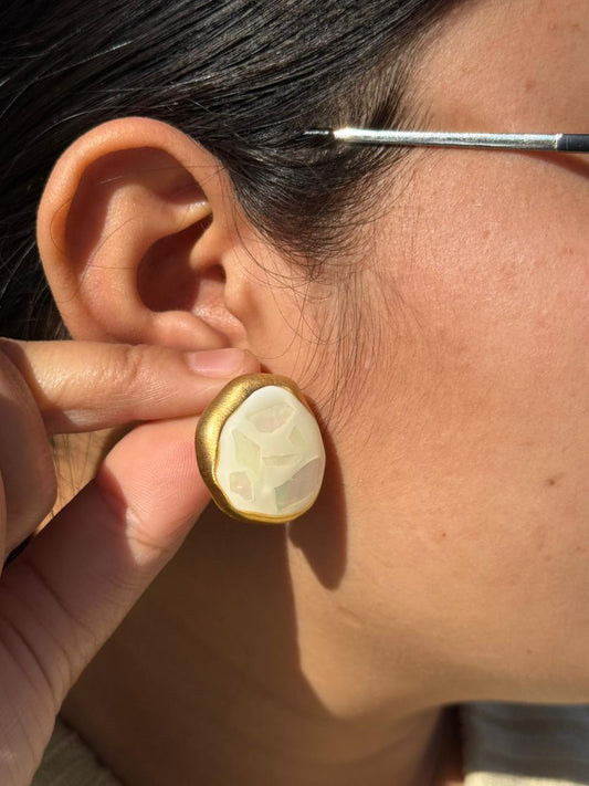 White Color Korean Studs in white for woman