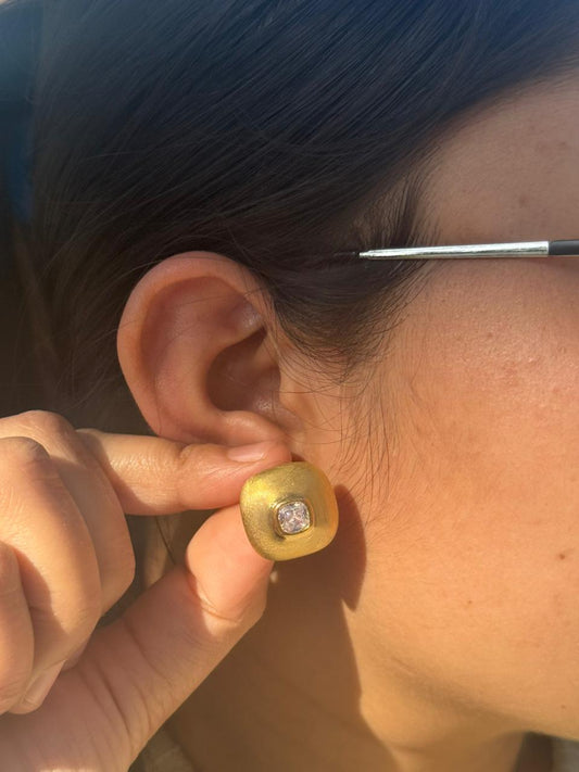 Square With Crystal Studs for woman