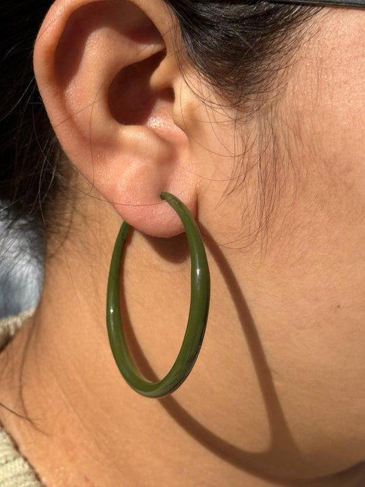 Round Hoops in green for woman