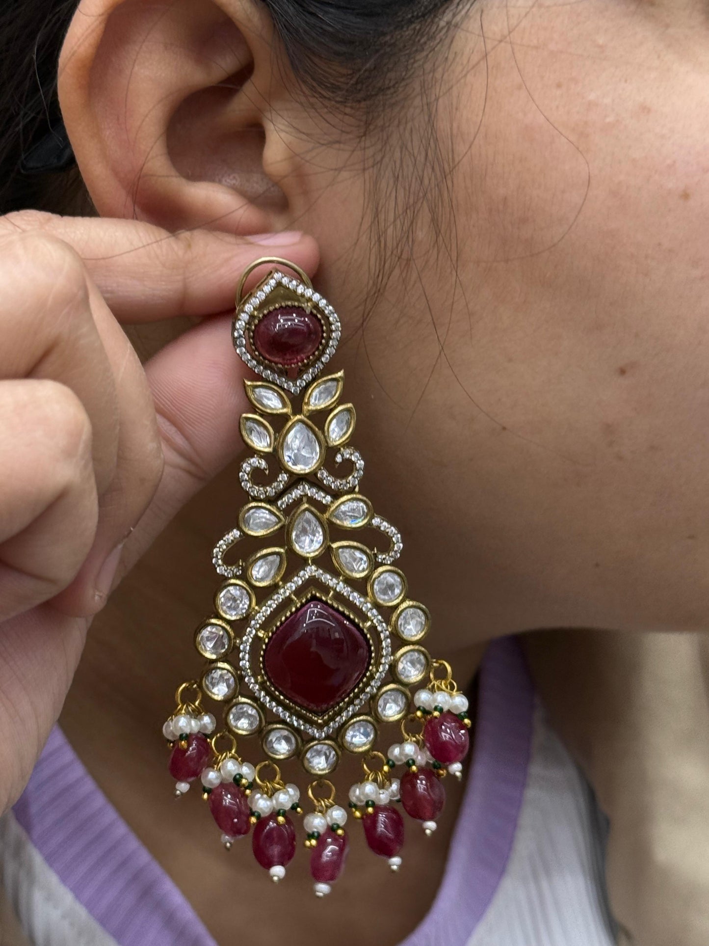 Long Doublet With Mangaltrai Earring for woman