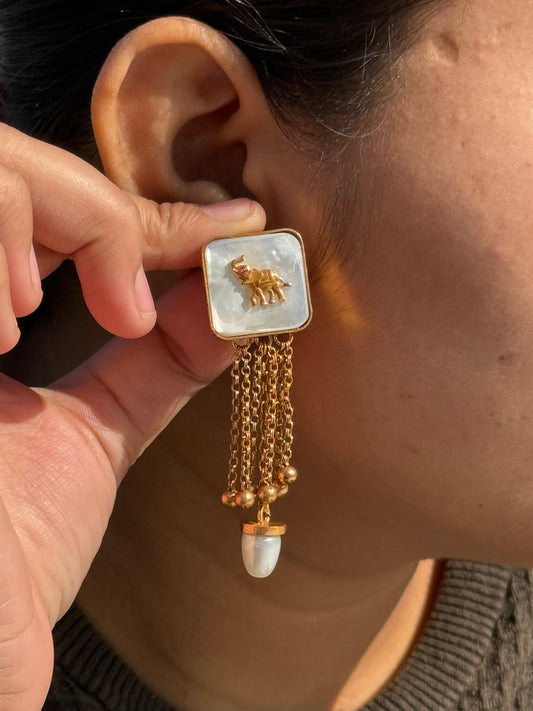 MOP With Chain Earring for woman