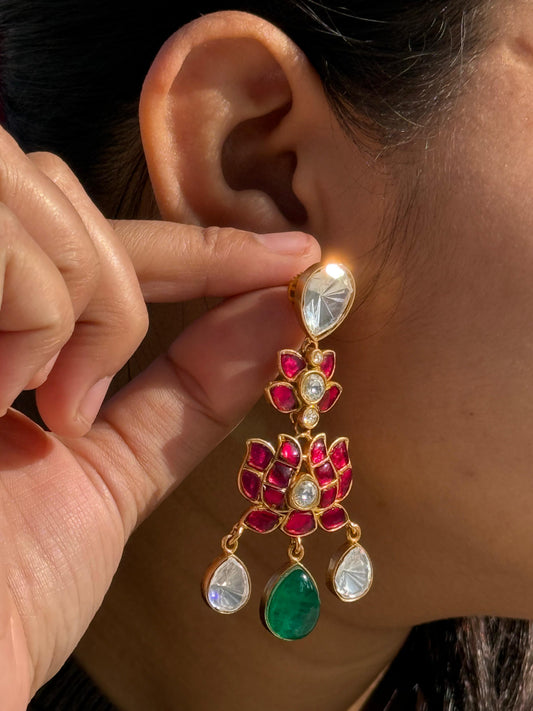 Polki With Takkar Kundan Earring for woman