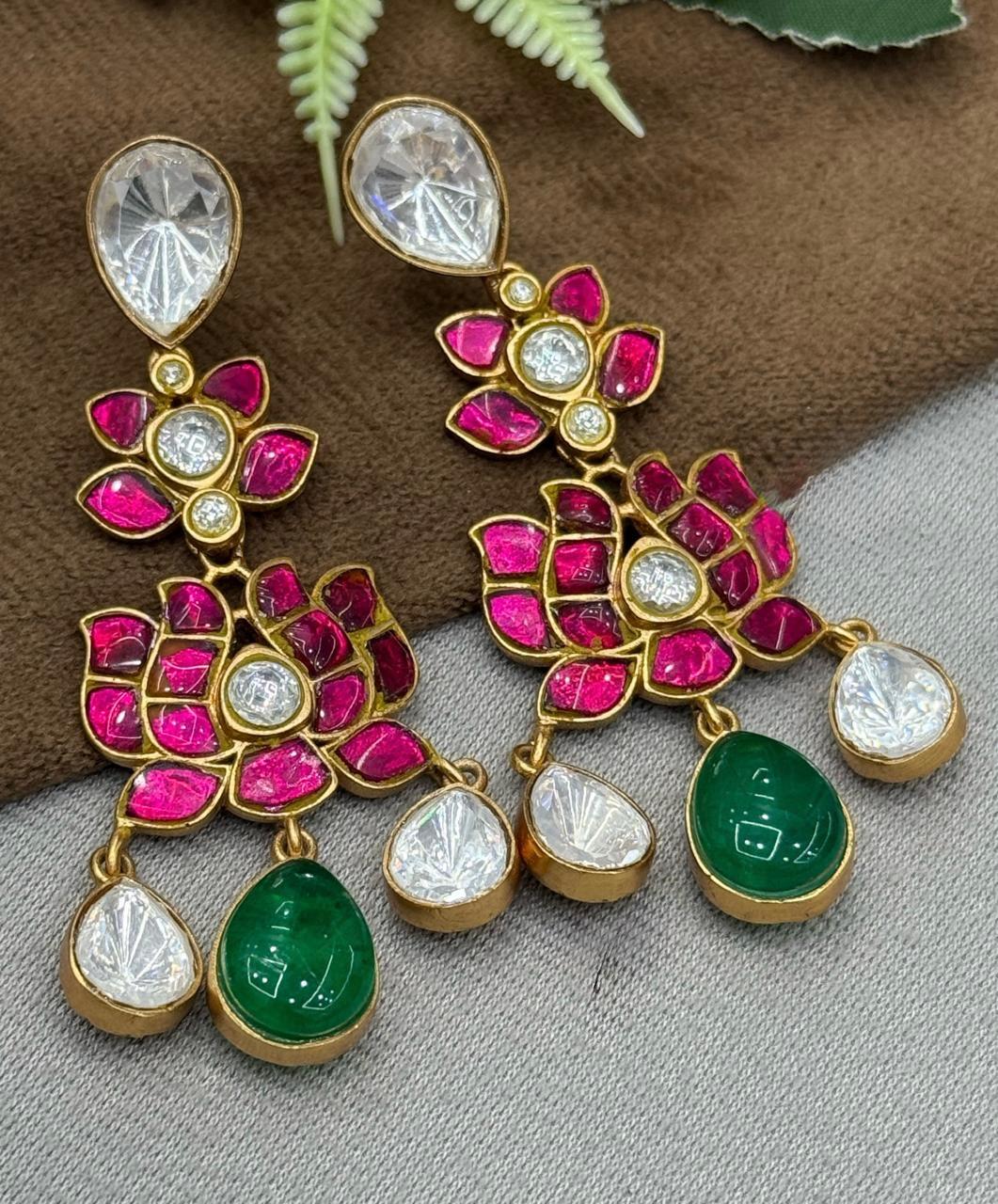 Polki With Takkar Kundan Earring for woman