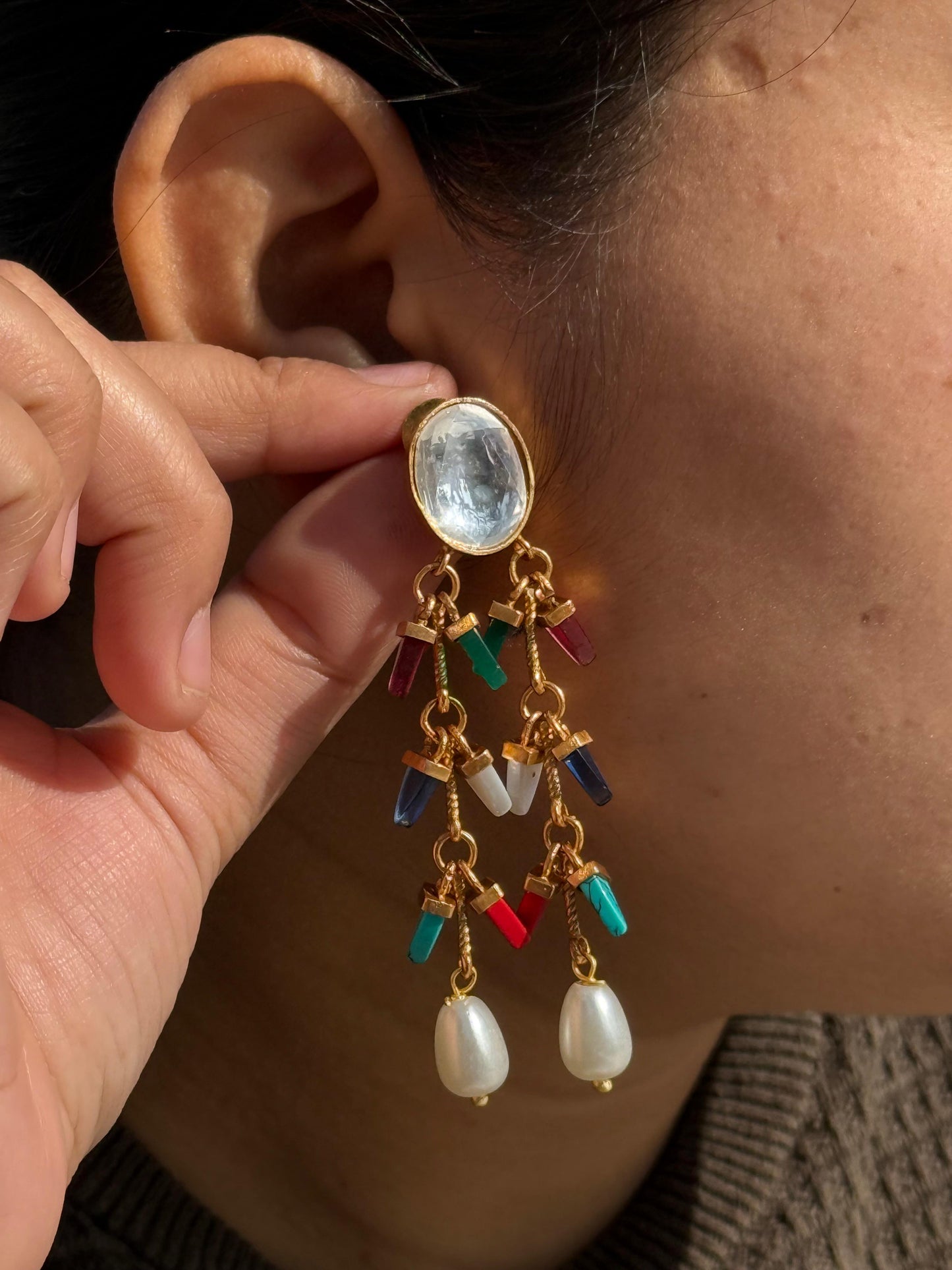 Polki With Beads Earring for woman