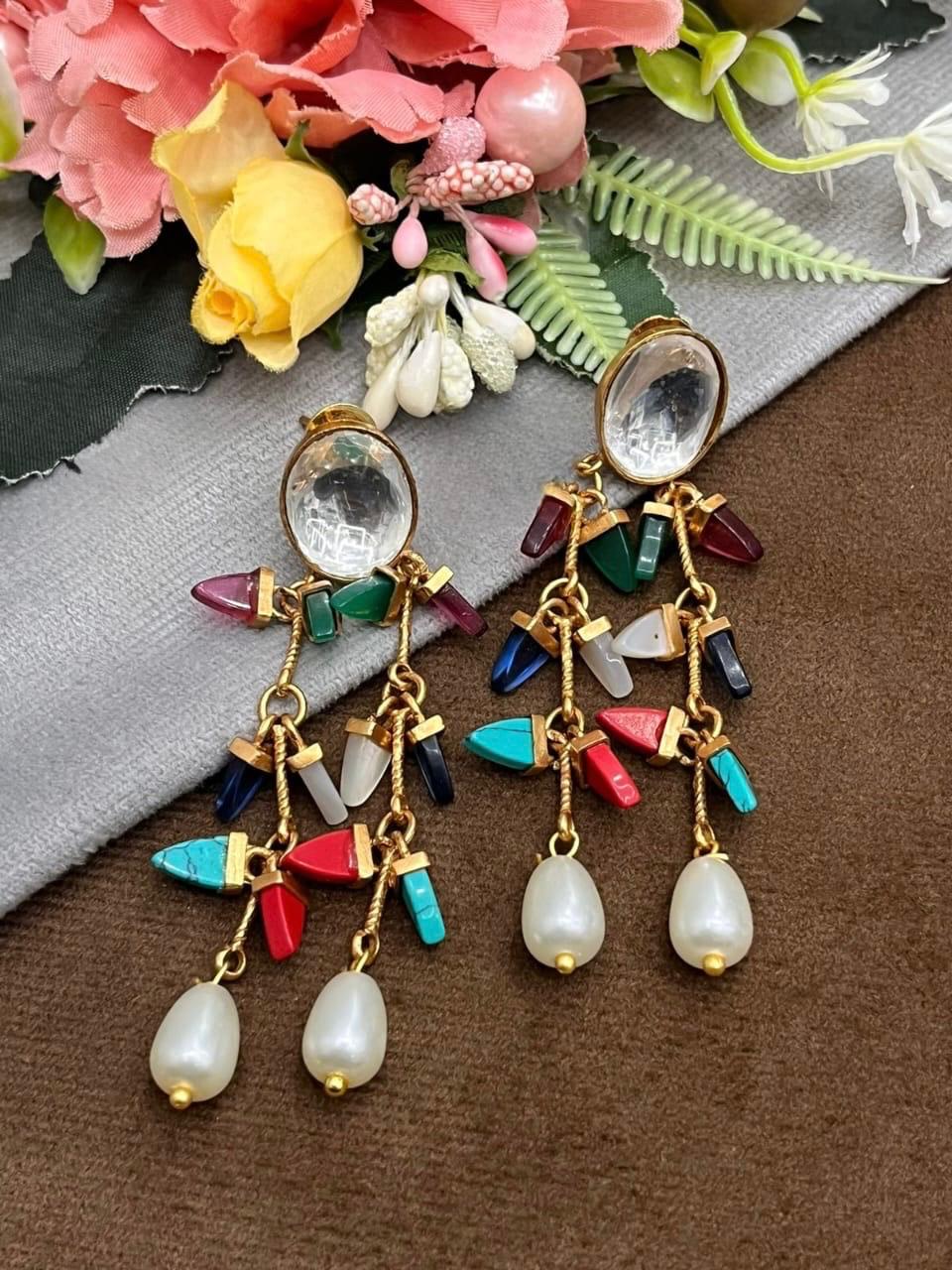 Polki With Beads Earring for woman